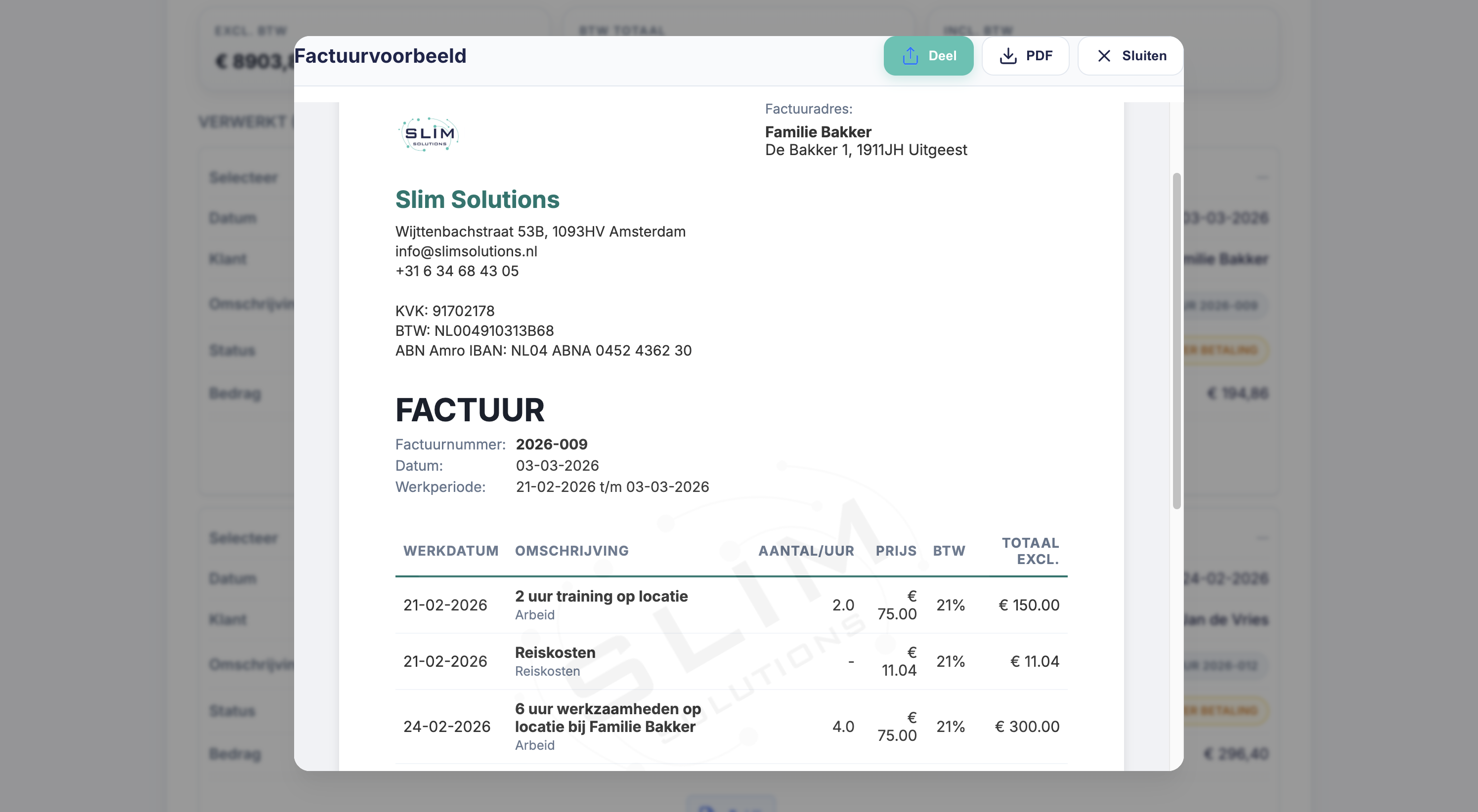 Factuur opstellen screenshot