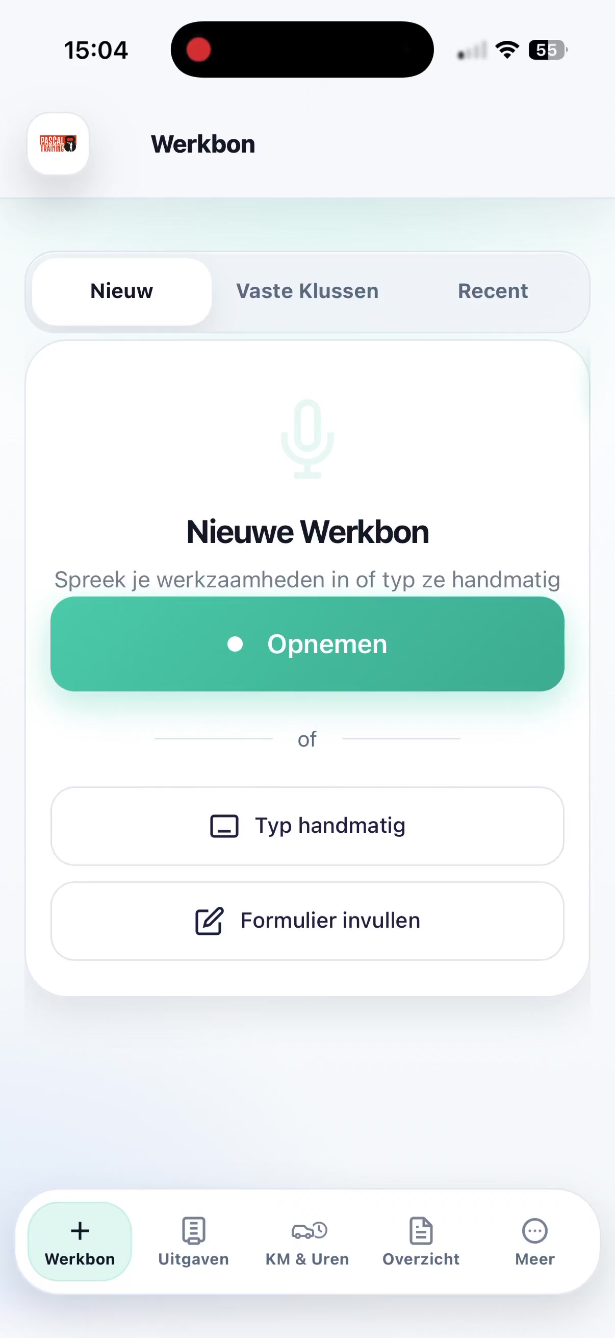 Voorbeeld van de AdMemo app op iPhone