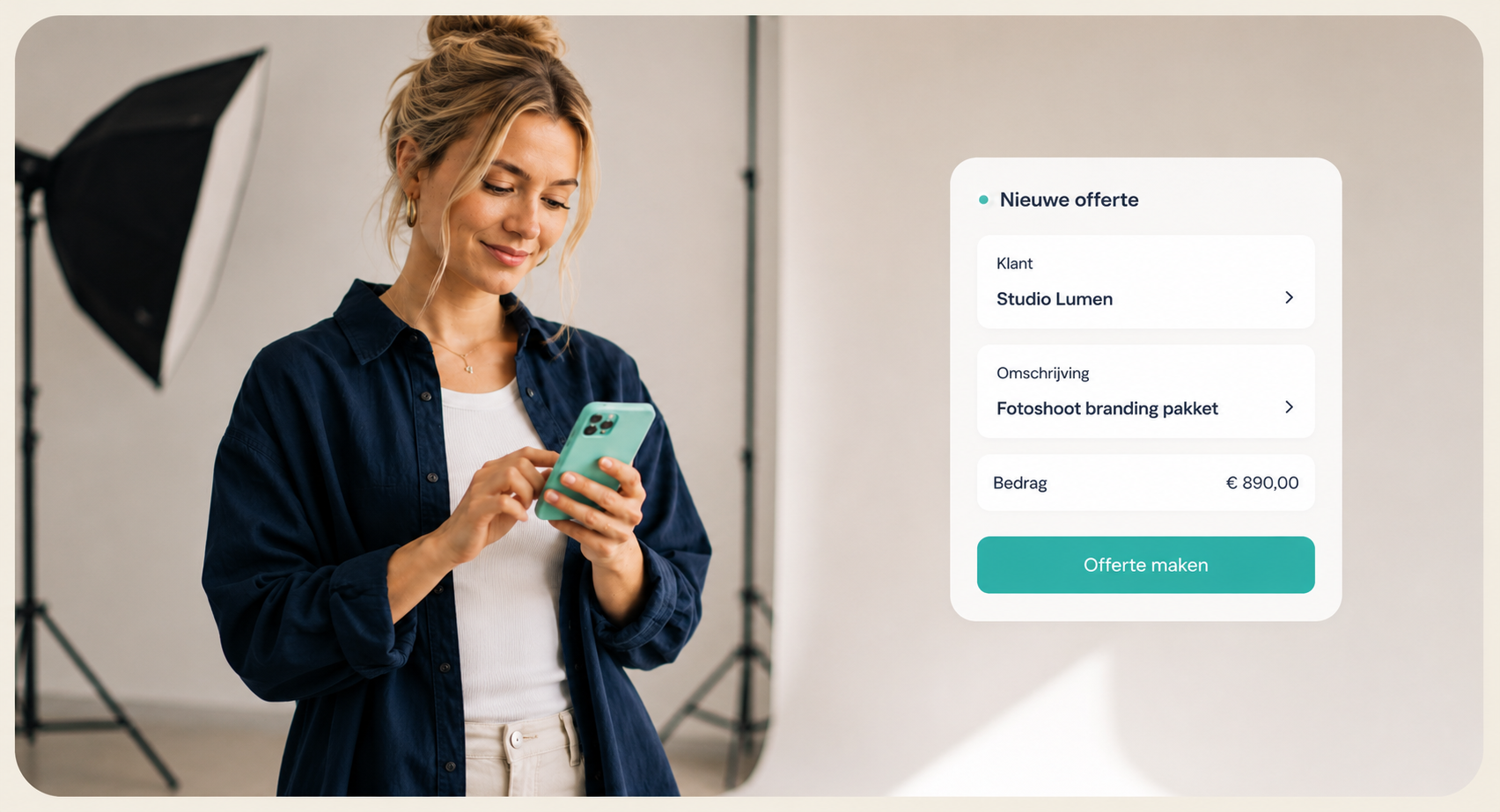 Offerte in AdMemo op een telefoon